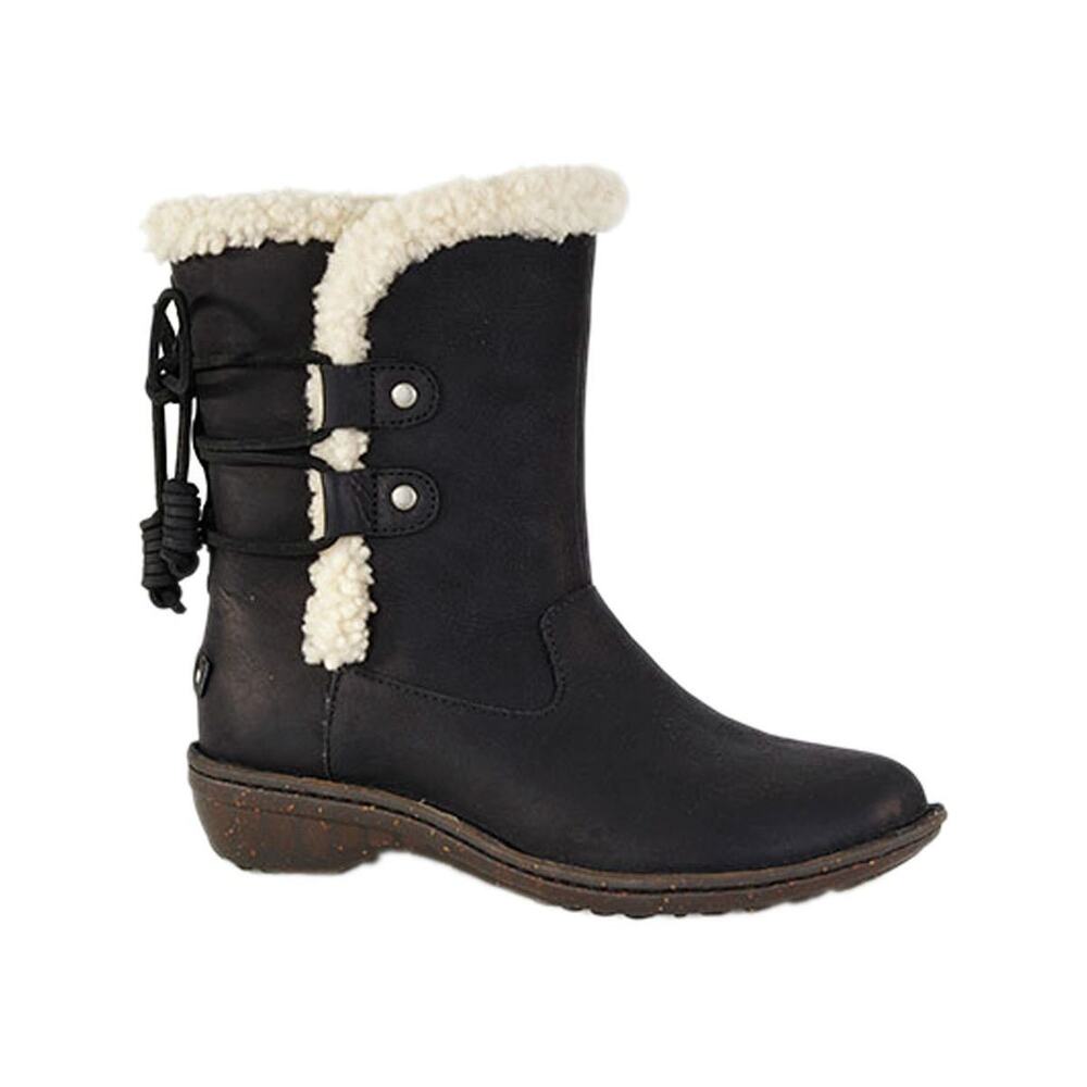 Ugg | Women | Akadia Black Leather Sheepskin Fur Pull On Fall Boots | Size US 7 - Picture 16 of 16